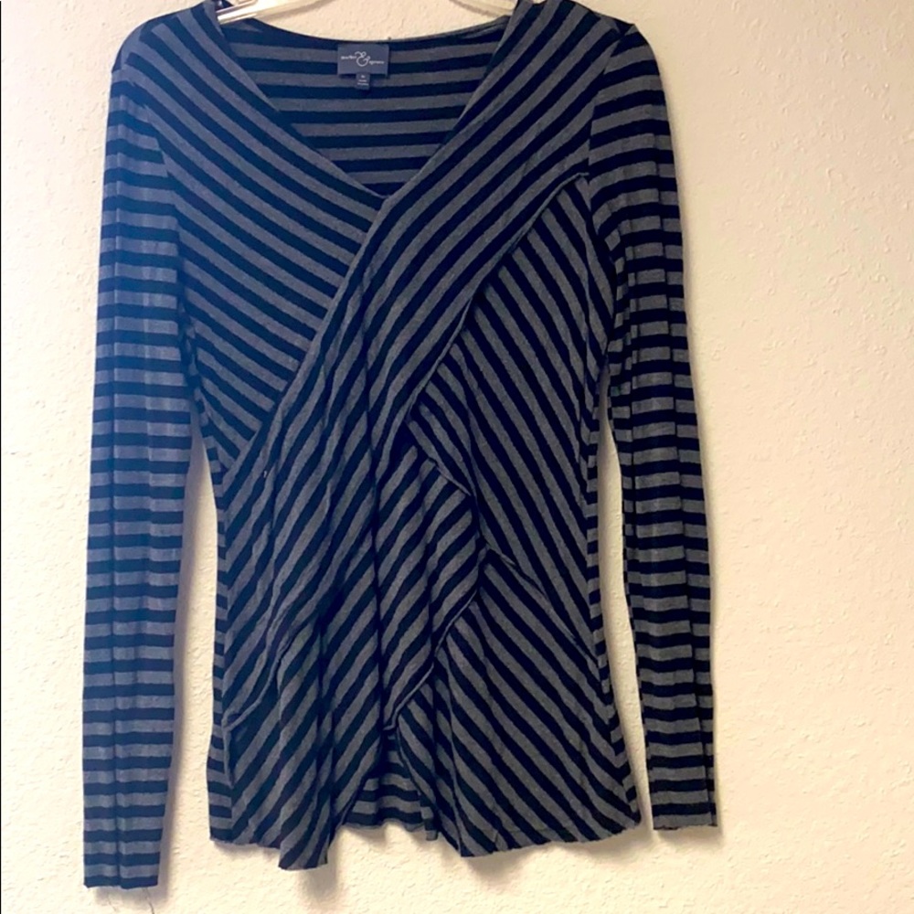 Long Sleeve Striped Blouse
